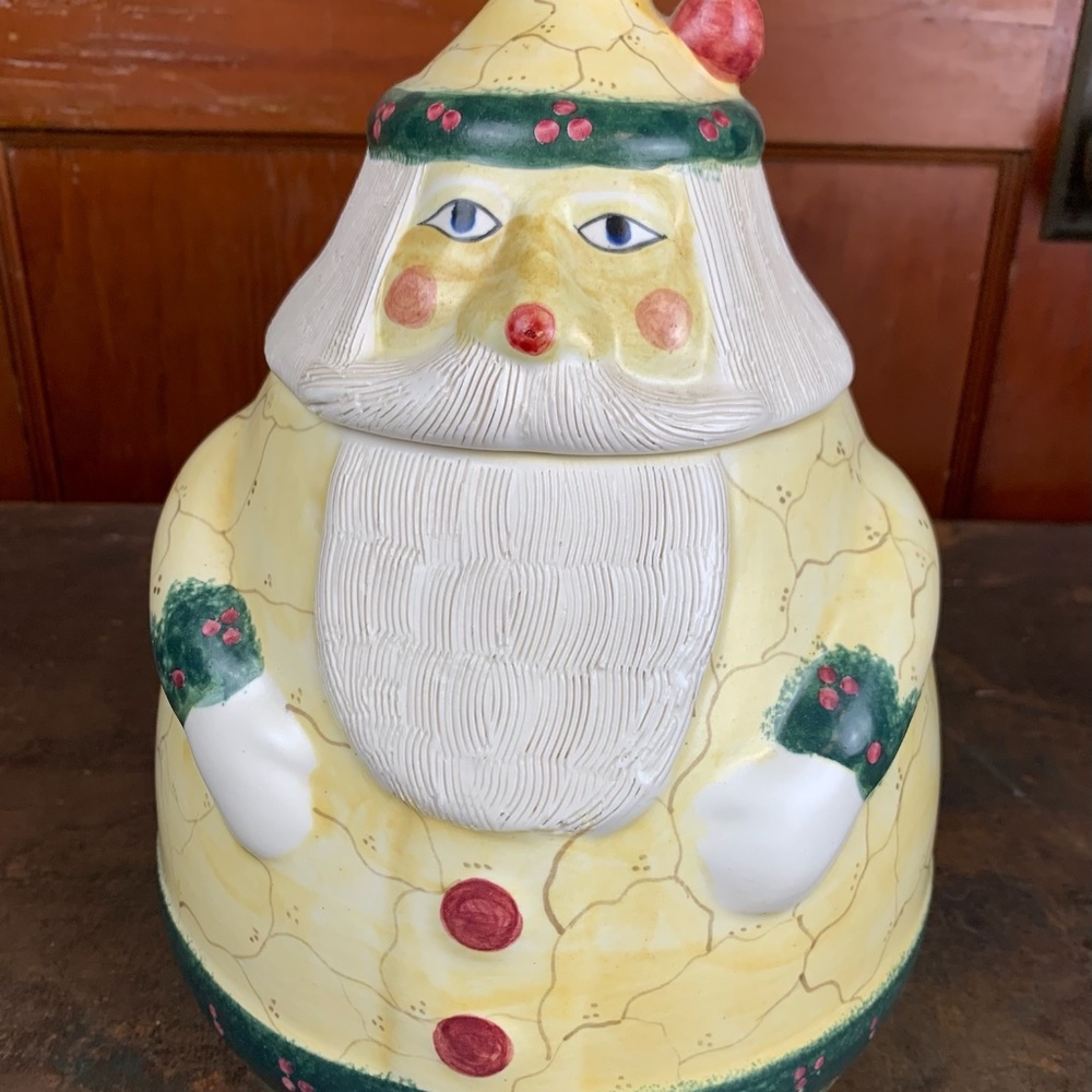 Vintage 1998 Laurie Gates for Neiman Marcus Santa Claus Textured Cookie Jar